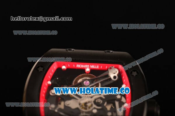 Richard Mille RM 038 Asia Automatic PVD Case with Skeleton Dial and Red Rubber Strap - Click Image to Close